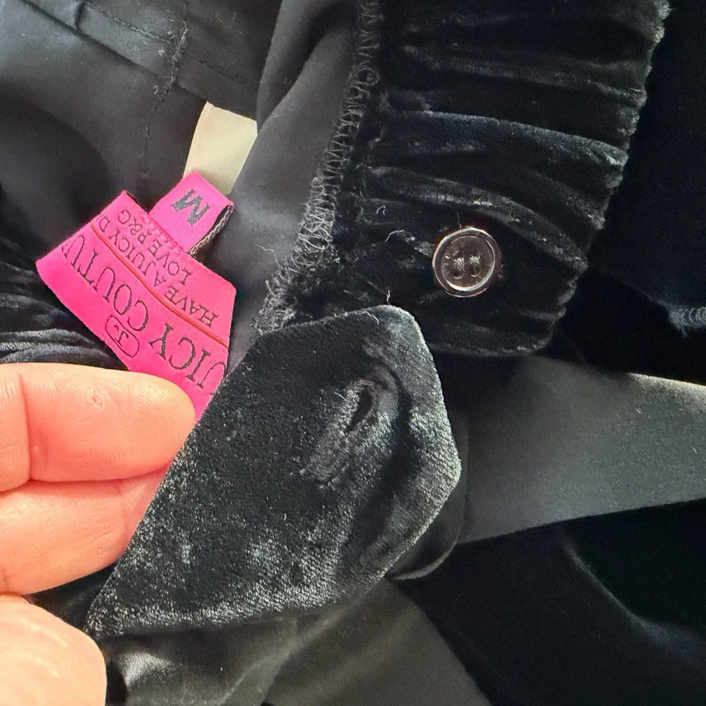 Vintage Juicy Couture Strapless Velvet Ruffled Mini Dress - Picture 9 of 10